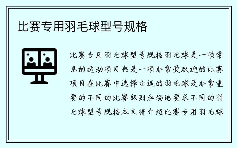 比赛专用羽毛球型号规格