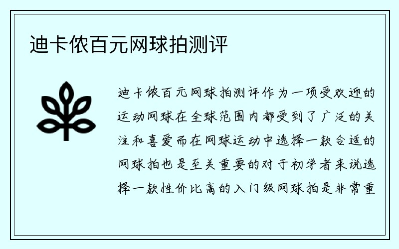 迪卡侬百元网球拍测评