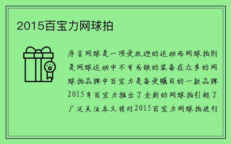 2015百宝力网球拍