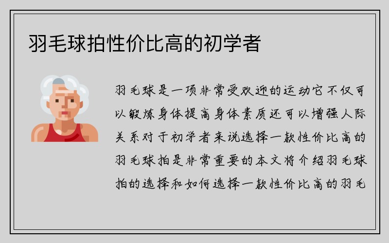 羽毛球拍性价比高的初学者